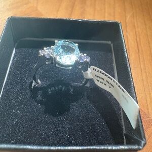 Elegant Silver and Blue Gemstone Ring